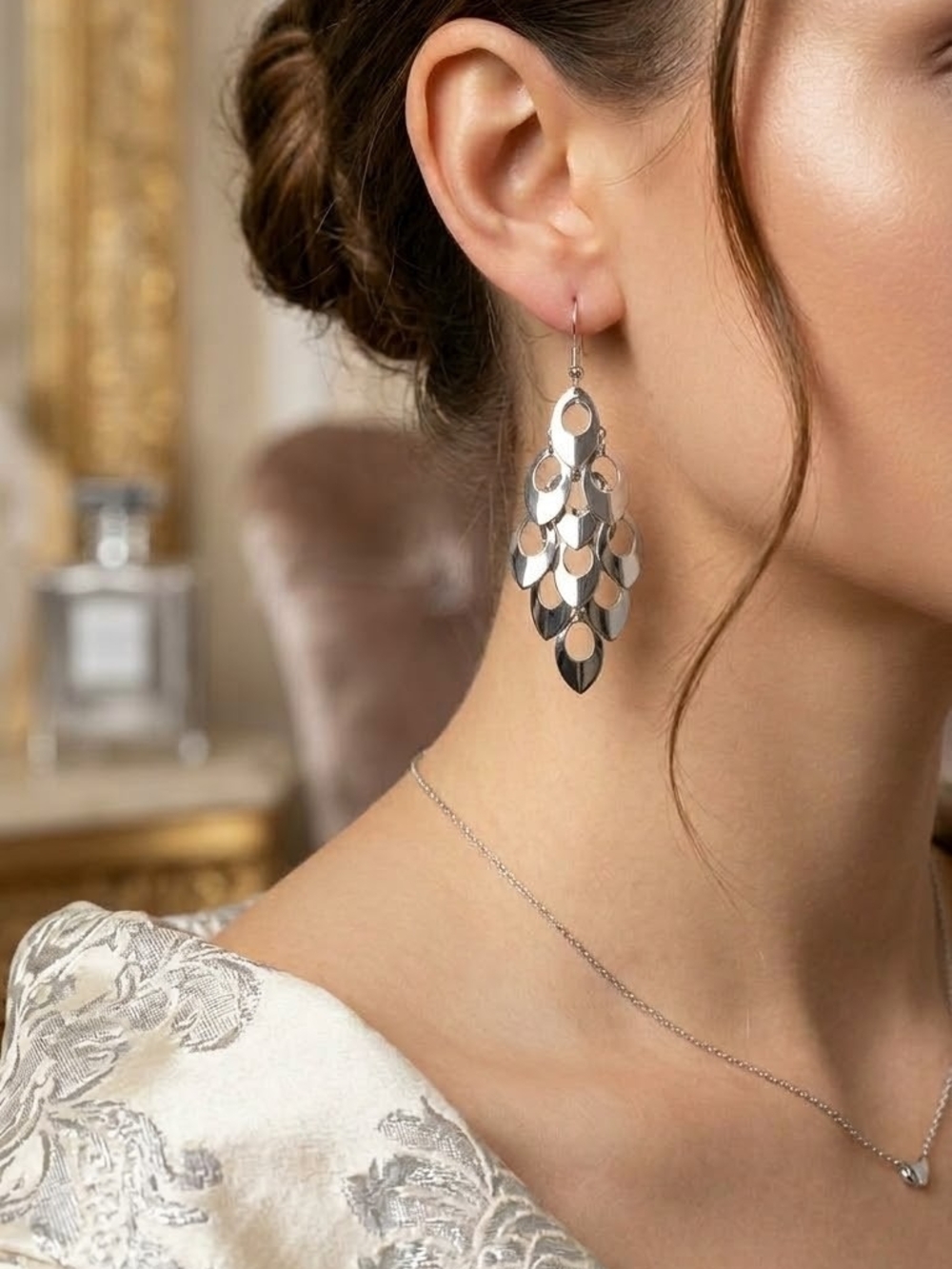 925 Silver Teardrop Dangle Earrings - Elegant Women Jewelry